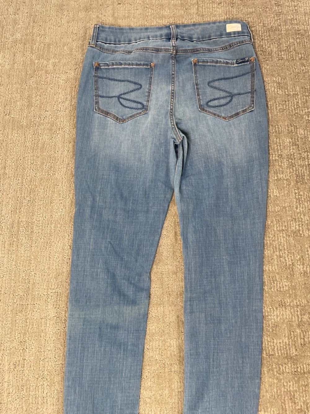 Seven7 Women's Medium Light Blue Distressed Skinny Jeans - Picture 5 of 6